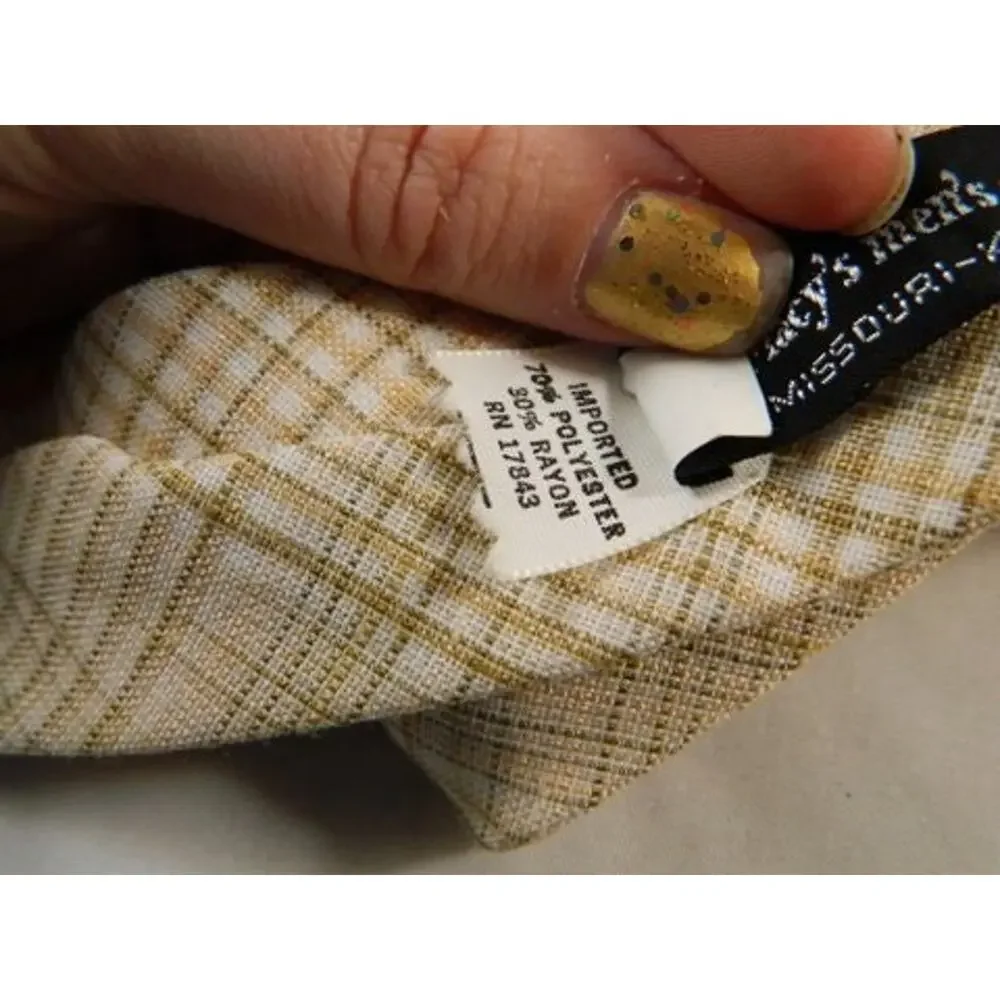 Vintage Wide Tie, Del Soldato Macys Mens Store Gold Cream White Tan Pink Brown